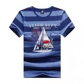 shark hommes t-shirt polo shirt summer summer wear short sleeved youth blue